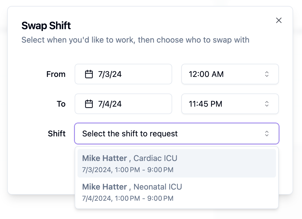 Swap Shifts